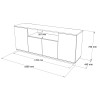 Μπουφές Placefol pakoworld μελαμίνης λευκό-φυσικό 180x44.5x75εκ