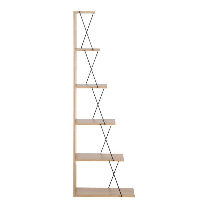 Βιβλιοθήκη mini Tars pakoworld sonoma-μαύρο 50x22x150εκ
