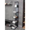 Βιβλιοθήκη mini Tars pakoworld ανθρακί-μαύρο 50x22x150εκ