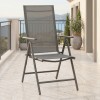 Πολυθρόνα Candor pakoworld ανθρακί μέταλλο και γκρι textilene 51.5x63.5x107εκ