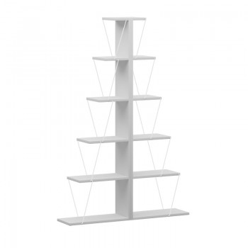 Βιβλιοθήκη mini Tars pakoworld λευκό 100x22x150εκ