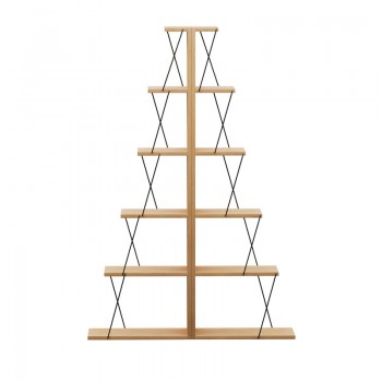 Βιβλιοθήκη mini Tars pakoworld sonoma-μαύρο 100x22x150εκ