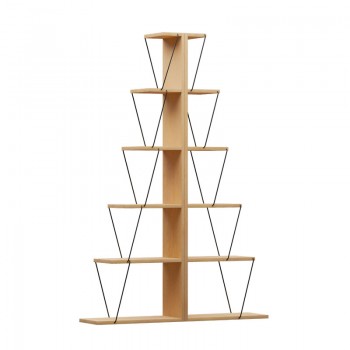 Βιβλιοθήκη mini Tars pakoworld sonoma-μαύρο 100x22x150εκ