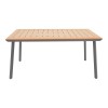 Τραπέζι Griffith pakoworld ανθρακί αλουμίνιο και plywood σε φυσική απόχρωση 160x90x74εκ