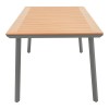 Τραπέζι Griffith pakoworld ανθρακί αλουμίνιο και plywood σε φυσική απόχρωση 160x90x74εκ