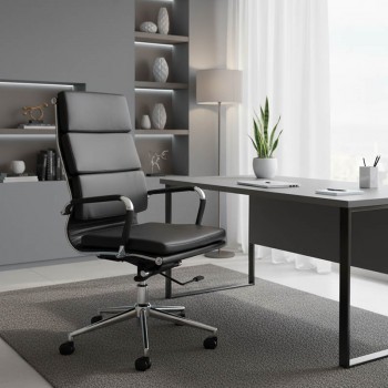 Καρέκλα γραφείου διευθυντή Tokyo pakoworld μαύρο pu 55.5x52x108εκ
