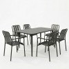 Τραπεζαρία Heven Vista pakoworld σετ 7τεμ μαύρο αλουμίνιο 120x70x72εκ