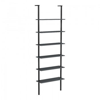 Βιβλιοθήκη επιτοίχια Dimmo pakoworld ανθρακί-μαύρο μέταλλο 60x20x180εκ