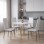 Τραπεζαρία με Καρέκλες Parker λευκό και Τραπέζι Natali λευκό 80x80x76εκ Σετ 5τεμ
