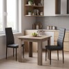 Τραπεζαρία Manka-Parker pakoworld σετ 3τεμ mdf σε μαύρη-sonoma truffle απόχρωση 80x80x77εκ