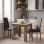 Τραπεζαρία Manka-Parker pakoworld σετ 3τεμ mdf σε μαύρη-sonoma truffle απόχρωση 80x80x77εκ