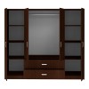 Ντουλάπα τετράφυλλη Royal pakoworld με συρτάρια wenge 200x58x177εκ