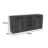 Μπουφές Doha pakoworld καρυδί με oak 180x45x80.5εκ