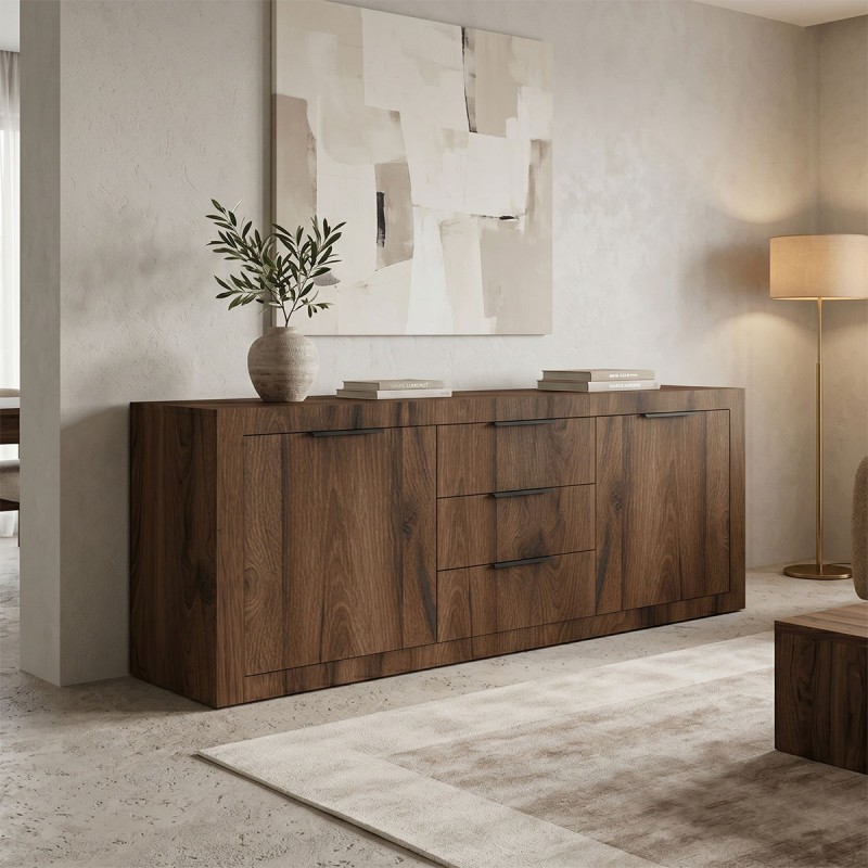 Μπουφές Doha pakoworld καρυδί με oak 180x45x80.5εκ