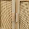 Συρταριέρα Scandy pakoworld ξύλο πεύκου-rattan σε φυσική απόχρωση 34.5x26x78.5εκ