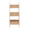 Ραφιέρα επιδαπέδια 3όροφη Scandy pakoworld mdf-rattan σε φυσική απόχρωση 44x37x110εκ