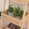 Ραφιέρα επιδαπέδια 3όροφη Scandy pakoworld mdf-rattan σε φυσική απόχρωση 44x37x110εκ