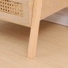 Ραφιέρα επιδαπέδια 3όροφη Scandy pakoworld mdf-rattan σε φυσική απόχρωση 44x37x110εκ