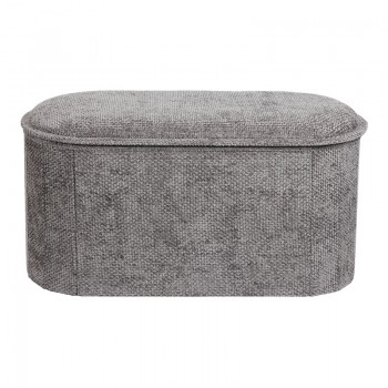 Σκαμπό-μπαούλο Trebia pakoworld γκρι ύφασμα 76x38x38εκ