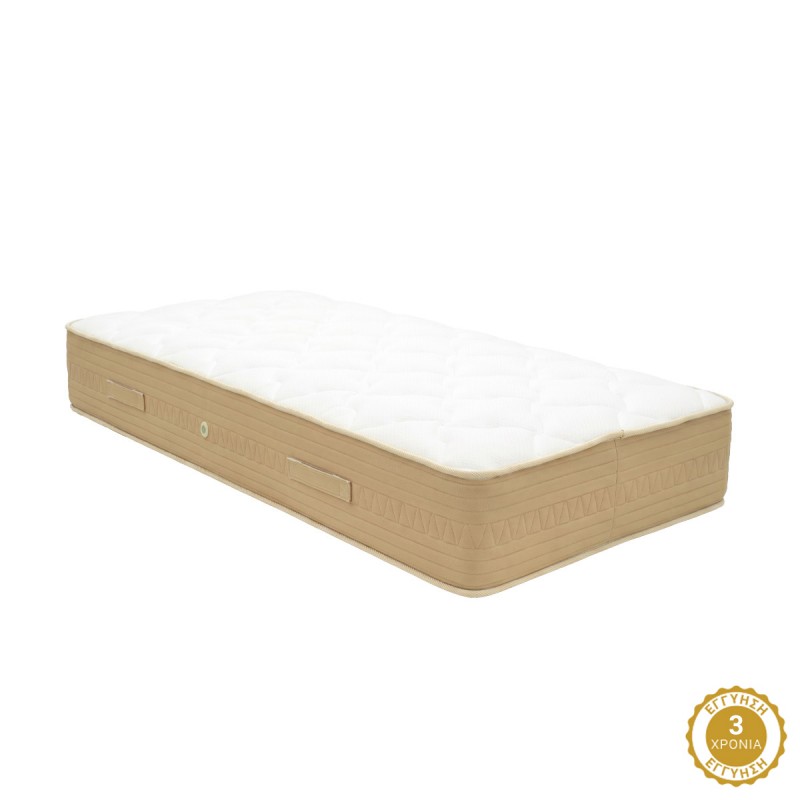 Κρεβάτι με στρώμα Athos Sleepy pakoworld sonoma 90x190εκ
