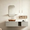 Καθρέπτης Lunaria pakoworld λευκό MDF 60x11.5x60εκ