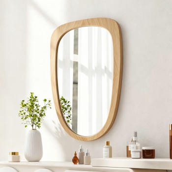 Καθρέπτης Phaedra pakoworld MDF σε φυσική απόχρωση 74x2,5x120 εκ