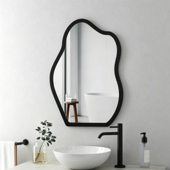 Καθρέπτης Evanthia pakoworld μαύρο MDF 36x1.2x56 εκ