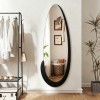 Καθρέπτης οβάλ Marly pakoworld μαύρο MDF 50.5x4x127εκ
