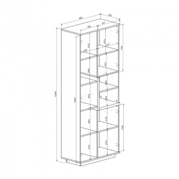 Σύνθετο σαλονιού Norda pakoworld κρεμ με oak 187x40x58,4εκ