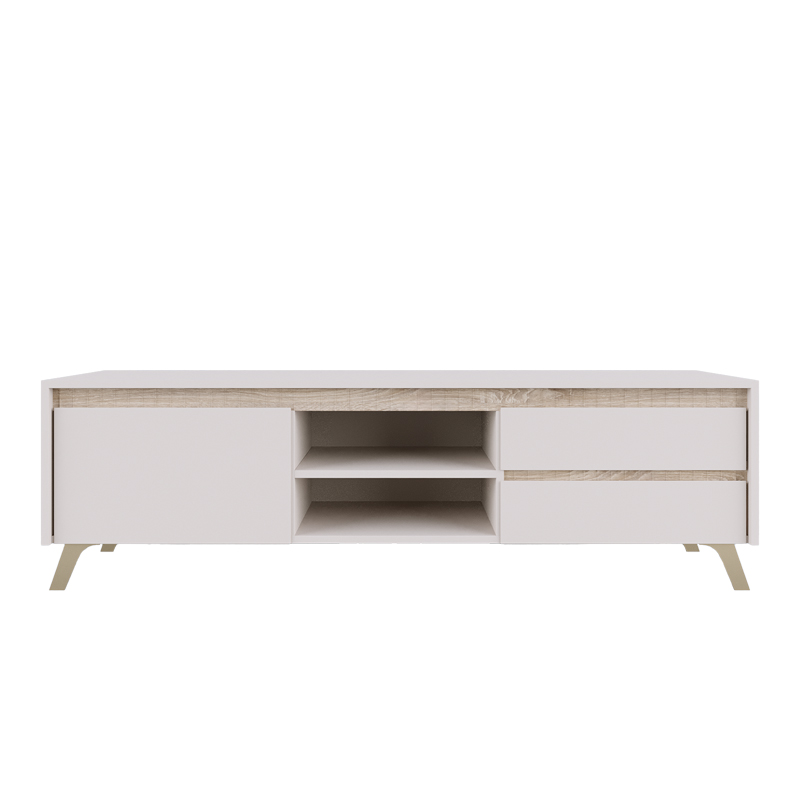 Σύνθετο σαλονιού Belka pakoworld κρεμ με oak 210,6x45x152,6εκ