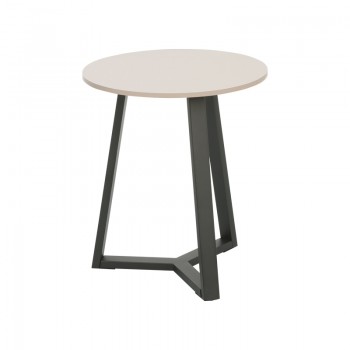 Βοηθητικό τραπέζι Berton pakoworld cappuccino με μαύρο μέταλλο Φ45x52εκ