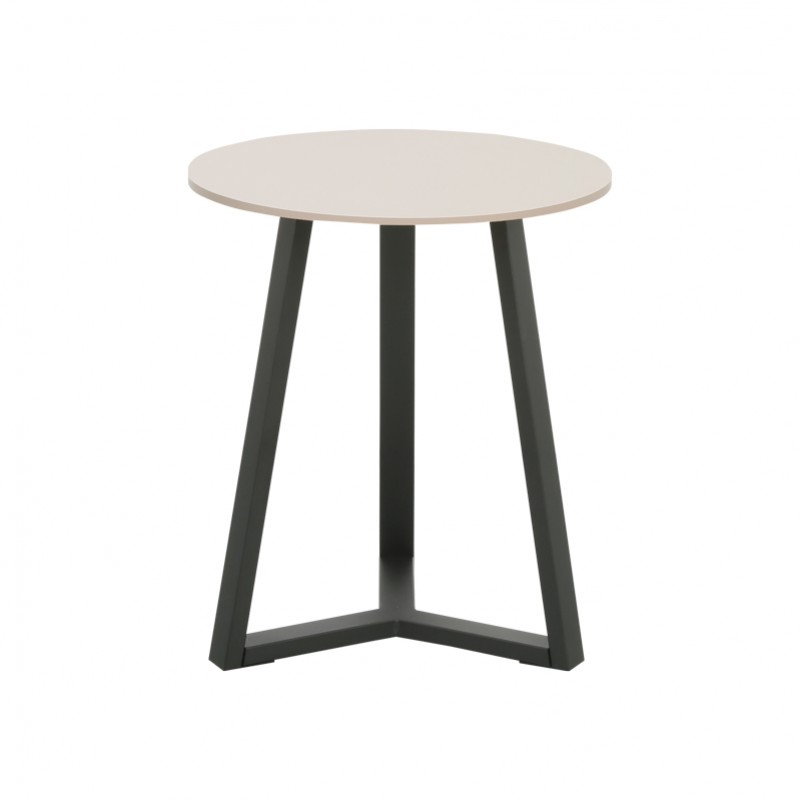 Βοηθητικό τραπέζι Berton pakoworld cappuccino με μαύρο μέταλλο Φ45x52εκ