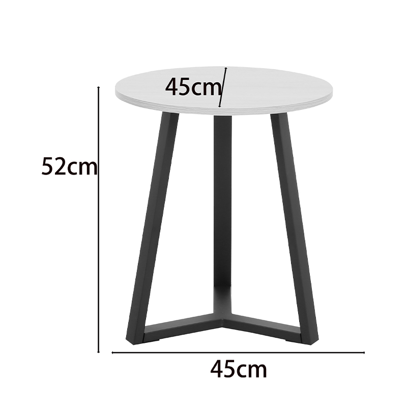 Βοηθητικό τραπέζι Berton pakoworld cappuccino με μαύρο μέταλλο Φ45x52εκ