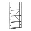Βιβλιοθήκη Manlo pakoworld μαύρο μέταλλο 58.6x23.5x144εκ
