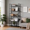 Βιβλιοθήκη Manlo pakoworld μαύρο μέταλλο 58.6x23.5x144εκ