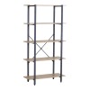 Βιβλιοθήκη Nebranzo pakoworld oak με μαύρο μέταλλο 80x34x155.3εκ
