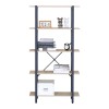 Βιβλιοθήκη Nebranzo pakoworld oak με μαύρο μέταλλο 80x34x155.3εκ