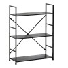 Βιβλιοθήκη-ραφιέρα Manlo pakoworld μαύρο μέταλλο 58.6x23.5x80εκ