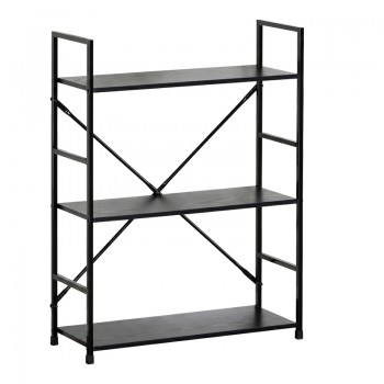 Βιβλιοθήκη-ραφιέρα Manlo pakoworld μαύρο μέταλλο 58.6x23.5x80εκ