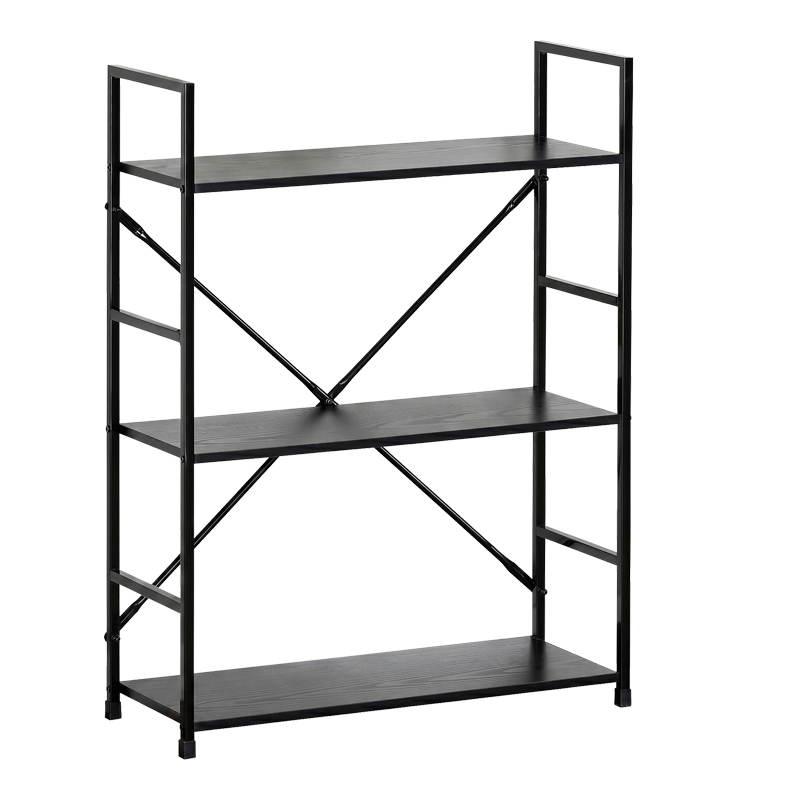 Βιβλιοθήκη-ραφιέρα Manlo pakoworld μαύρο μέταλλο 58.6x23.5x80εκ