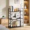 Βιβλιοθήκη-ραφιέρα Manlo pakoworld μαύρο μέταλλο 58.6x23.5x80εκ