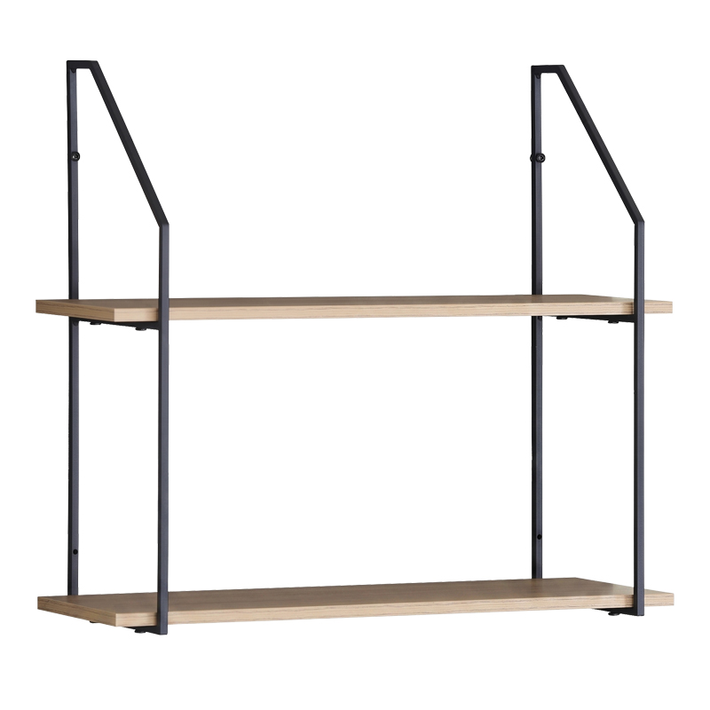 Ραφιέρα τοίχου Fema pakoworld oak με μαύρο μέταλλο 60x20x52εκ