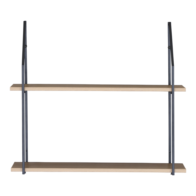 Ραφιέρα τοίχου Fema pakoworld oak με μαύρο μέταλλο 60x20x52εκ