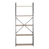 Βιβλιοθήκη Manlo pakoworld oak με μαύρο μέταλλο 58.6x23.5x144εκ