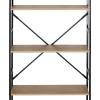 Βιβλιοθήκη Manlo pakoworld oak με μαύρο μέταλλο 58.6x23.5x144εκ