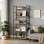 Βιβλιοθήκη Manlo pakoworld oak με μαύρο μέταλλο 58.6x23.5x144εκ