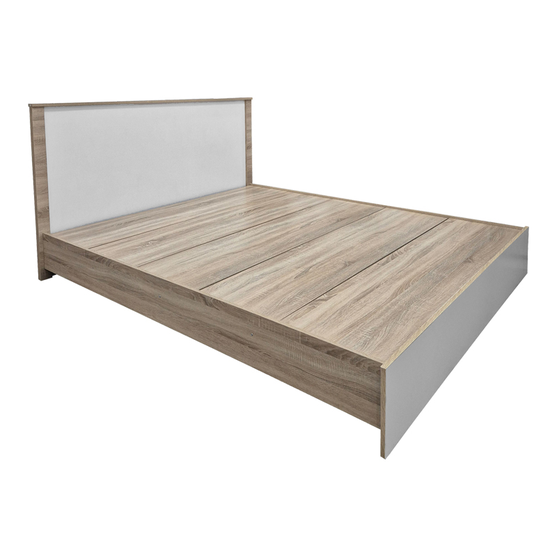 Κρεβάτι με στρώμα Athos Utopia pakoworld sonoma και λευκό 160x200εκ