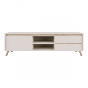 Έπιπλο τηλεόρασης Belka pakoworld κρεμ με oak 155x45x53,6εκ