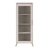 Βιτρίνα Belka pakoworld κρεμ με oak 55,6x45x152,6εκ