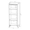 Βιτρίνα Belka pakoworld κρεμ με oak 55,6x45x152,6εκ